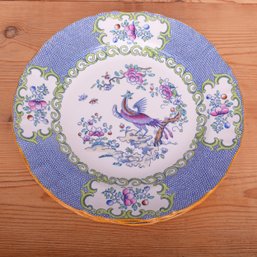 Four (4) Antique English Bone China 'Cockatrice' Plates By Minton