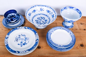 Antique Blue And White Bone China