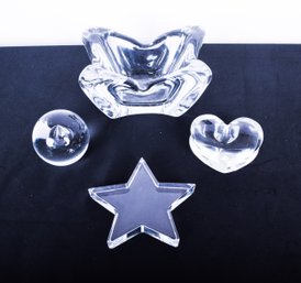 Baccarat And Tiffany & Co Bowl And Paperweights