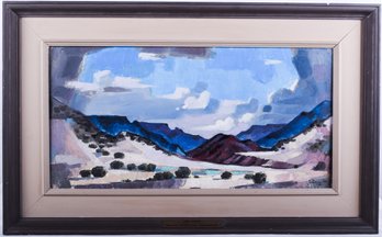 Framed Oil Painting On Canvas Of New Mexico's 'Chama Canyon' By Ed Bearden
