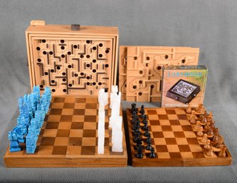 Vintage Chess Sets And Labyrinth Games
