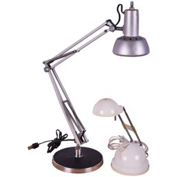 Vintage Chrome Electrix Architect's Drafting Desk Lamp And Vintage White Ikea Extension Desk Lamp