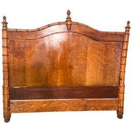 Early 20th Century French Faux-Bamboo Headboard And Footboard