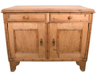 Faux Bamboo French-Style Antique Pine Cabinet