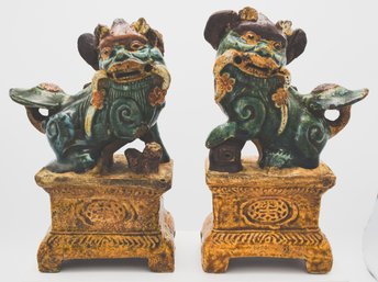Antique 18th Century Chinese Fu Dog Incense Burners