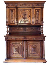 French Henry II Renaissance Revival Buffet A Deux Corps