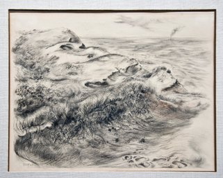 'Seascape' By George Grosz, Signed 1939, Original Drawing