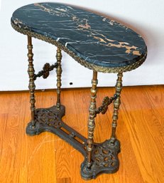 German Marble Foyer Kidney-shaped Console Table