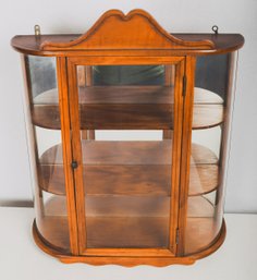 Wall-mount Wood Framed Mirrored Curio Cabinet