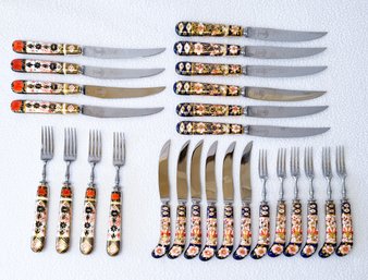 Royal Crown Derby Old & Traditional Imari Flatware And Cutlery Set