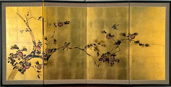 Meiji Traditional Japanese Four-panel Byobu