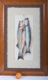 Antique Hanging Fish Still Life Watercolor