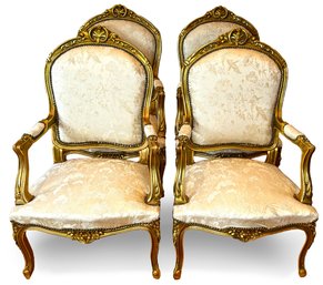 Four Rococo Louis XV Style Fauteuils Armchairs