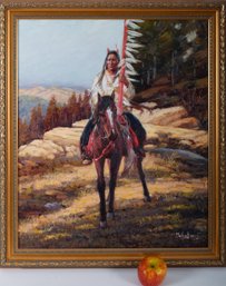 An Oil Painting Titled Mountain Crow