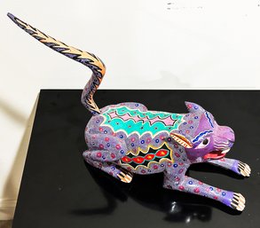 Oaxacan Cat Folk Art Wood Carving