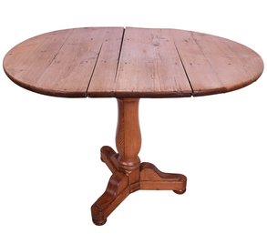 Antique Pine Oval Tripod Pedestal Breakfast Table