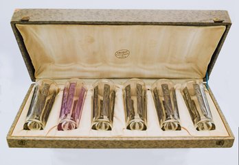 Rene Lalique 'Six Figurines' Boxed Set Of 6 Glasses