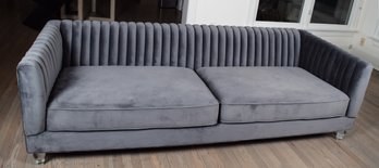 TOV Aviator Grey Velvet Sofa