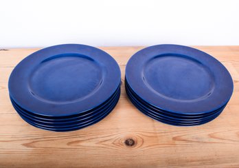 Navy Blue Dinner Plates By Taitu 'Uno' (1979) By Emilio Bergamin