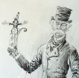 Thomas Worth Pen-and-ink Caricature