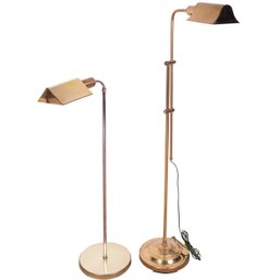 Two Vintagw Brass/gold Tone Apothicary Type Floor Lamps