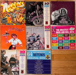 A Collection Of 8 Vintage Compilation Vinyl LP Records From The 50s And 60s