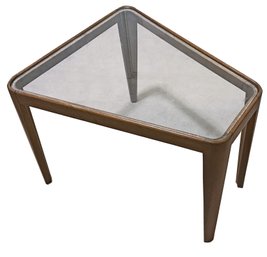 Mid-Century Modern Trapezoid Wedge Table With Glass Inset By Edward Wormley For Dunbar, #4809