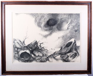 'Mexican Landscape' Original Pen And Ink Drawing By Guillermo Meza