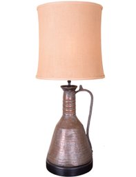 Vintage Handcrafted Persian Copper Vessel Table Lamp