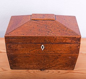 Antique English Burlwood Tea Caddy