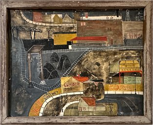 'MacSweeney's Coal Yard,' Framed Tempera Painting By Ellen Lanyon
