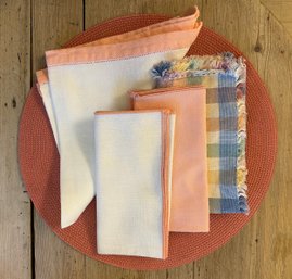 Set Of Peach Colored Table Linens