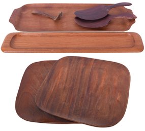 Mid-Century Teak Serving Pieces / Party Platters