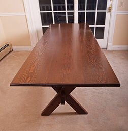 8' Pine Plank Trestle Dining Table