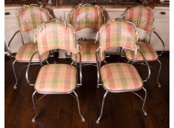Five Chrome Frames Kitchen Chairs