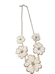 Vintage Gold Tone Filigree Flower Necklace