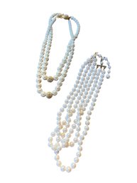 Two Vintage Faux Pearl Necklaces