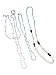 3 Vintage Faux Pearl Necklaces