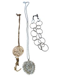 Lot Of 3 Necklaces One Beaded