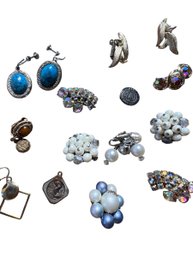 Group Of Assorted Vintage Costume Jewelry Earrings