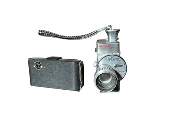 Pair Of Vintage 1950s-1960s Cameras 1 Is Dejur Zoom Electra 8MM Movie Camera