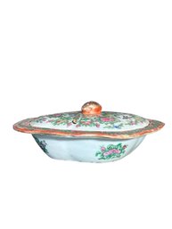Vintage 20th Century Chinese Export Rose Medallion Covered Dish
