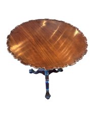 Wooden Antique Pie Crust Tilt Top Table #2