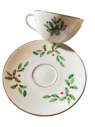 Vintage Lenox Holiday Cup & Saucer Set Of Six