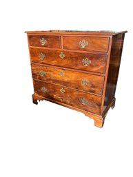 UPDATE LEG IS FIXED!!! Late 18th Century Walnut George III Two Over Three Chest Of Drawers