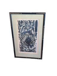 Signed Numbered Wood Cut 9/10 By Janet Schecter