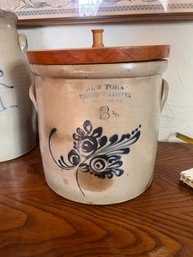 Antique New York Stoneware Fort Edward NY Crock 3 Gallon