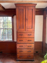 19th Century Antique Wooden Tall Maids Cabinet