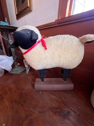 Vintage Stuffed Sheep Large Doorstop
