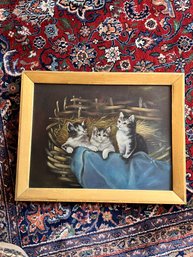 19th Century Oil On Board Of Kittens